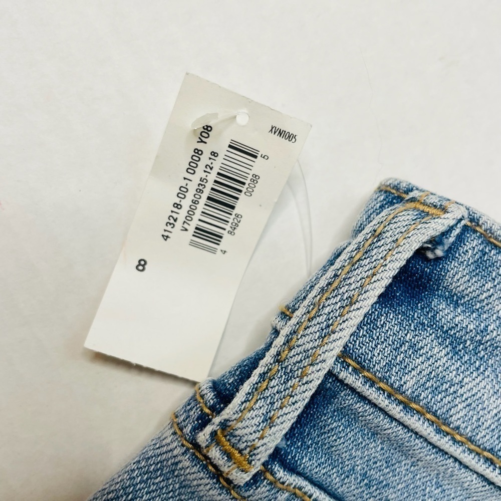 Old Navy Women’s Light Blue Denim A-Line Raw Hem Jean Mini Skirt Size 8 NWT - Picture 8 of 10
